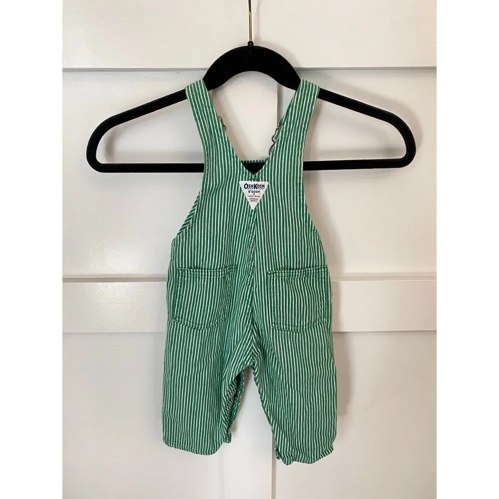 Oshkosh vintage‎ 80s green white overalls euc
